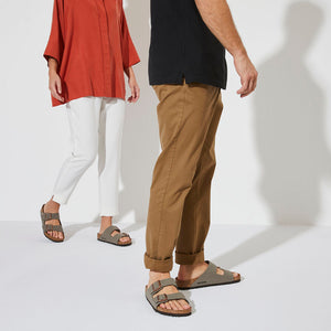 בירקנשטוק כפכפי גברים אריזונה סטון Birkenstock Arizona Birko-Flor Nubuck Stone