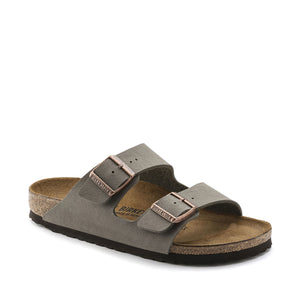 בירקנשטוק כפכפי גברים אריזונה סטון Birkenstock Arizona Birko-Flor Nubuck Stone