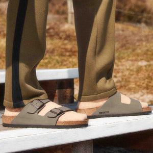 בירקנשטוק כפכפי נשים אריזונה אבן נובוק Birkenstock Arizona Birko Flor Nubuck Stone