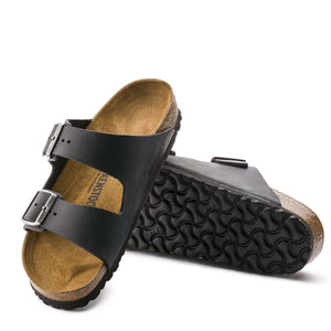 Birkenstock Arizona Oiled Leather Black בירקנשטוק כפכפי נשים אריזונה שחור