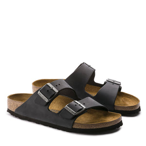 Birkenstock Arizona Oiled Leather Black בירקנשטוק כפכפי נשים אריזונה שחור