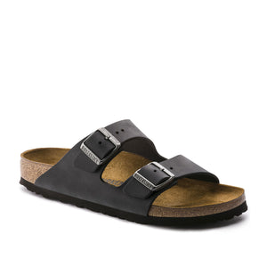 Birkenstock Arizona Oiled Leather Black בירקנשטוק כפכפי גברים אריזונה עור שחור