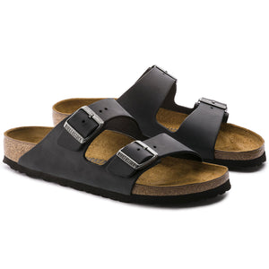 בירקנשטוק כפכפי גברים אריזונה עור שחור Birkenstock Arizona Oiled Leather Black (4520241266762)