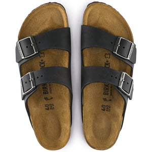 בירקנשטוק כפכפי גברים אריזונה עור שחור Birkenstock Arizona Oiled Leather Black (4520241266762)