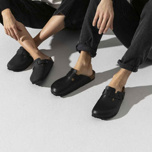 Birkenstock Boston Oiled Leather Black כפכפי בירקנשטוק יוניסקס בוסטון שחור עור
