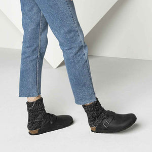 Birkenstock Boston Oiled Leather Black כפכפי בירקנשטוק יוניסקס בוסטון שחור עור