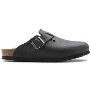 Birkenstock Boston Oiled Leather Black כפכפי בירקנשטוק יוניסקס בוסטון שחור עור