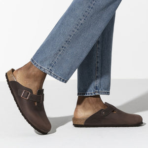 בירקנשטוק כפכפי יוניסקס בוסטון Birkenstock Boston חום עור