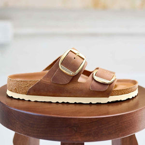 Birkenstock Arizona Antik Brown Big Buckel Cognac בירקנשטוק כפכפי אריזונה לנשים - Original's
