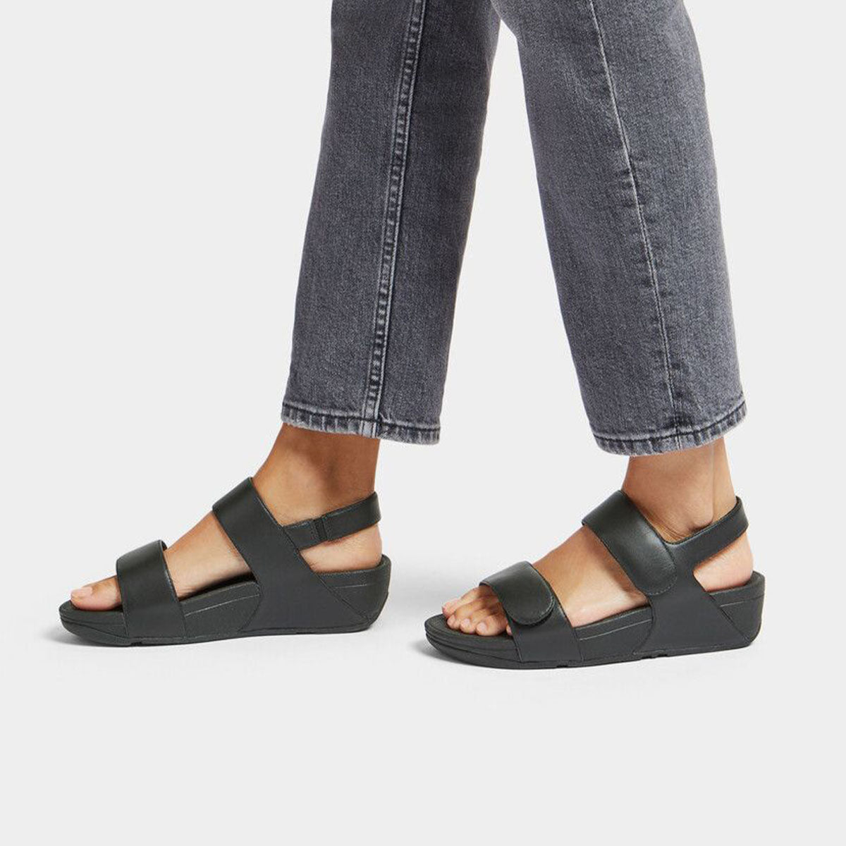 Fit Flop Lulu Adjustable Back-Strap Sandals Black פיט-פלופ סנדלי נשים שחור