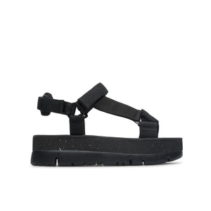 סנדלי נשים קמפר Camper Oruga Up Black recycled PET sandals for women