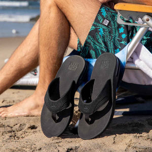 Reef Fanning All Black כפכפי גברים ריף שחור