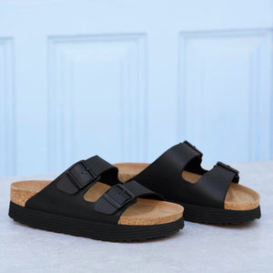 Birkenstock Arizona Grooved BF Black VEG כפכפי בירקנשטוק אריזונה גרובד נשים טבעוני