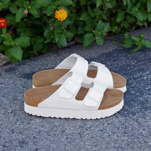 Birkenstock Arizona Grooved White VEG כפכפי בירקנשטוק נשים טבעוני