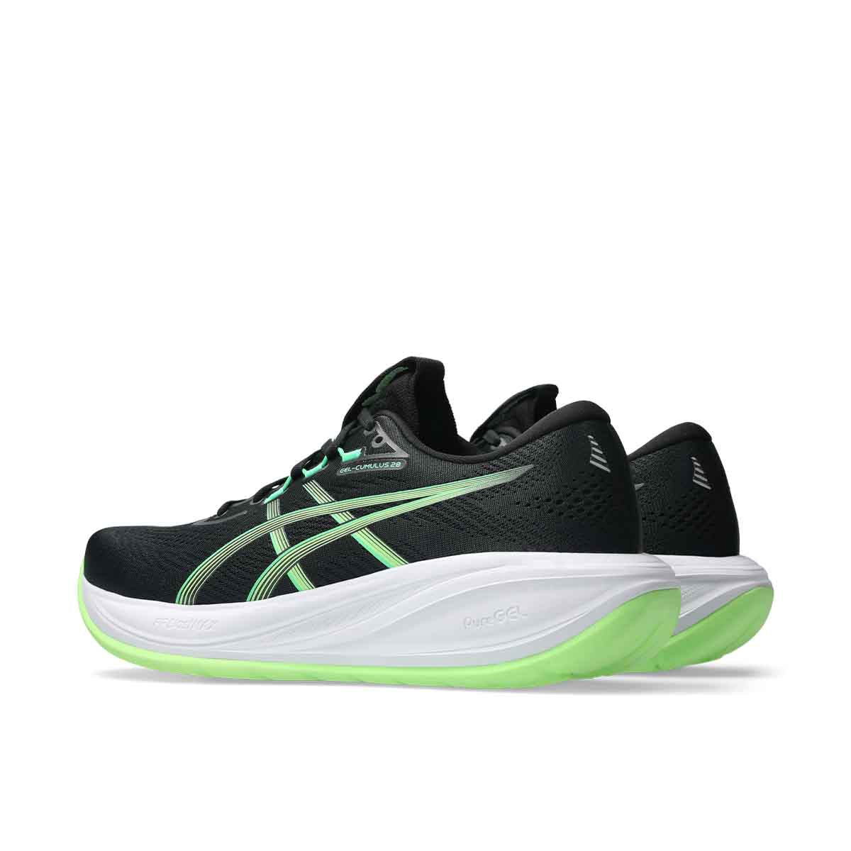 Asics Gel Cumulus 28 Men Black Illuminate Green נעלי ריצה ג`ל קומולוס 28 לגברים