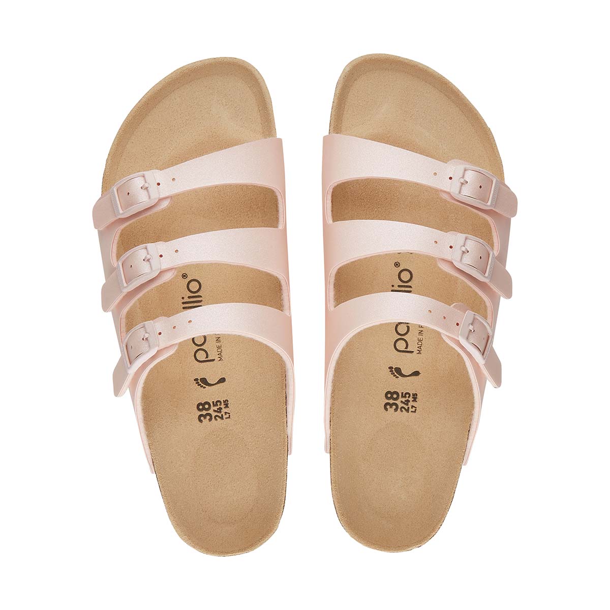 Birkenstock Florida Icy Metallic Light Rose כפכפי בירקנשטוק פלורידה לנשים ורוד