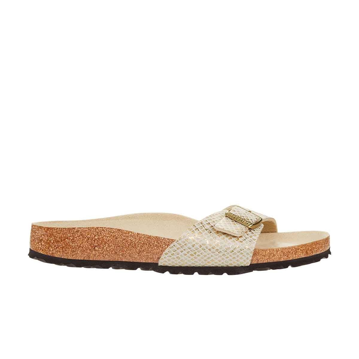 Birkenstock Madrid MF Shiny Python Eggshell בירקנשטוק מדריד כפכפי נשים
