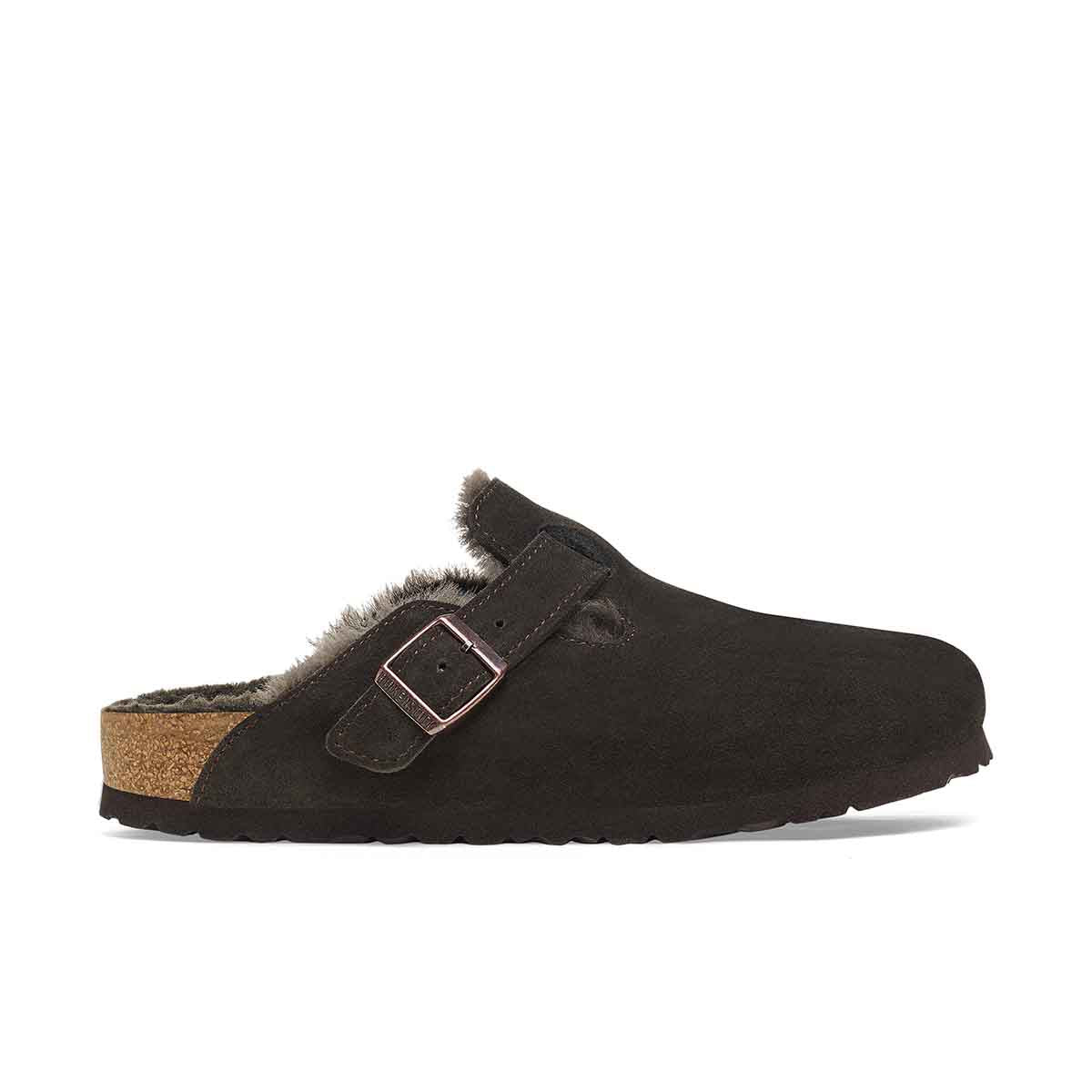 Birkenstock Boston Shearling Fell Mocca כפכפי בירקנשטוק בוסטון פרווה לנשים