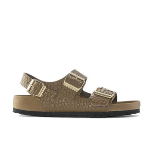 Birkenstock Milano Rivet Logo Emboss mud green סנדלי בירקנשטוק מילאנו לנשים