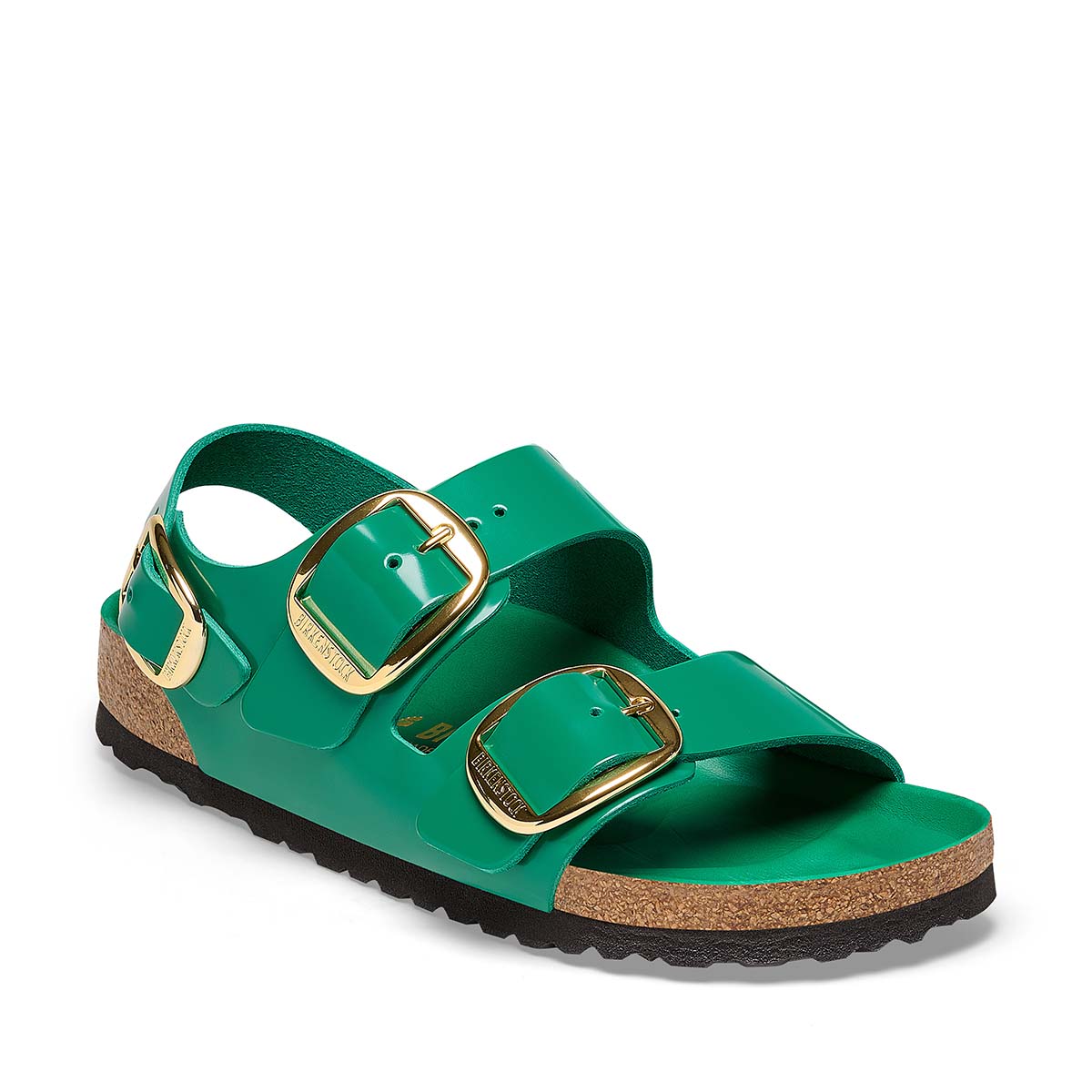 Birkenstock Milano Big Buckle High Shine Green סנדלי בירקנשטוק מילאנו לנשים