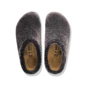 Birkenstock Amsterdam Wrapped Shearling Anthracite כפכפי בירקנשטוק אמסטרדם לנשים