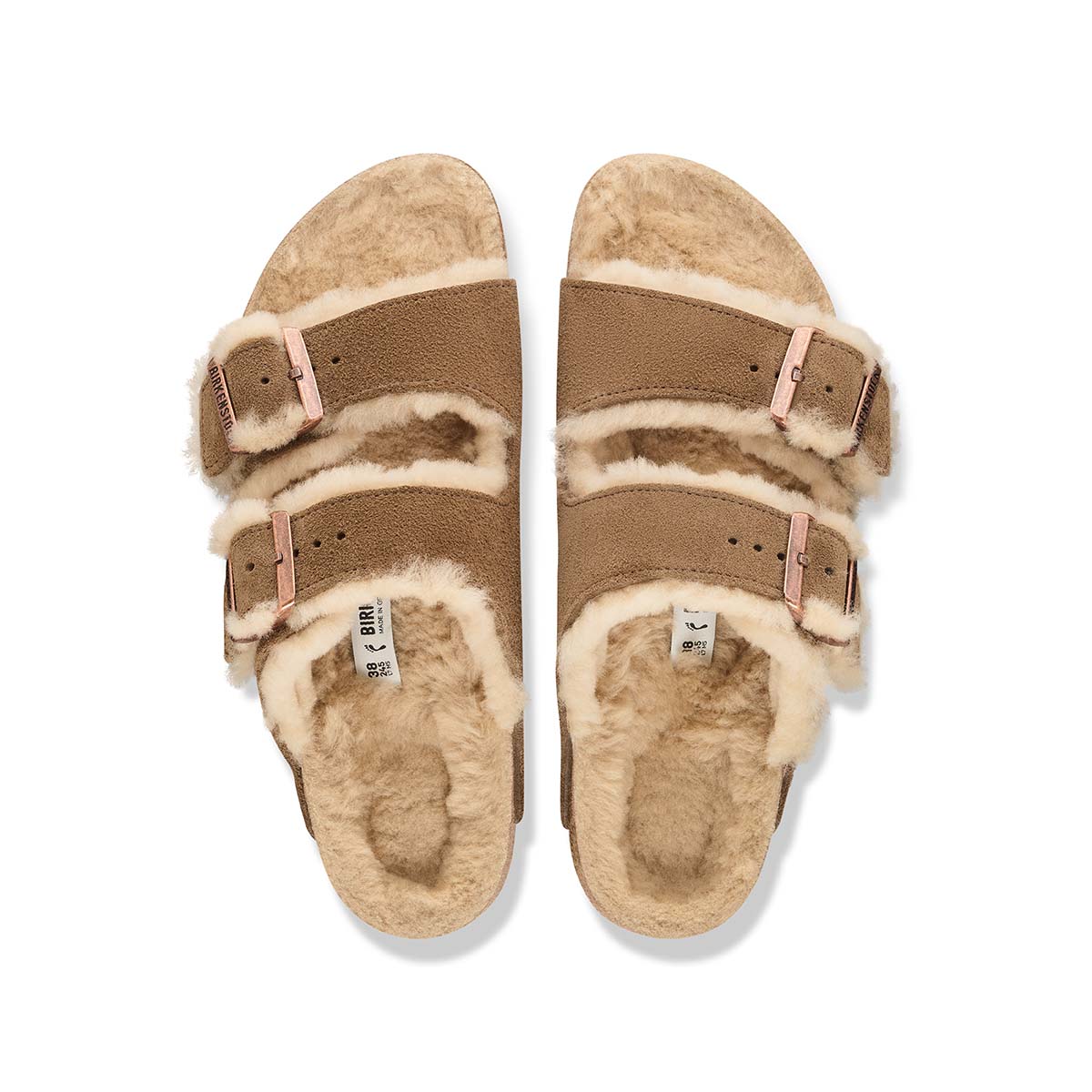 Birkenstock Arizona Shearling Dark Tea כפכפי בירקנשטוק אריזונה לנשים