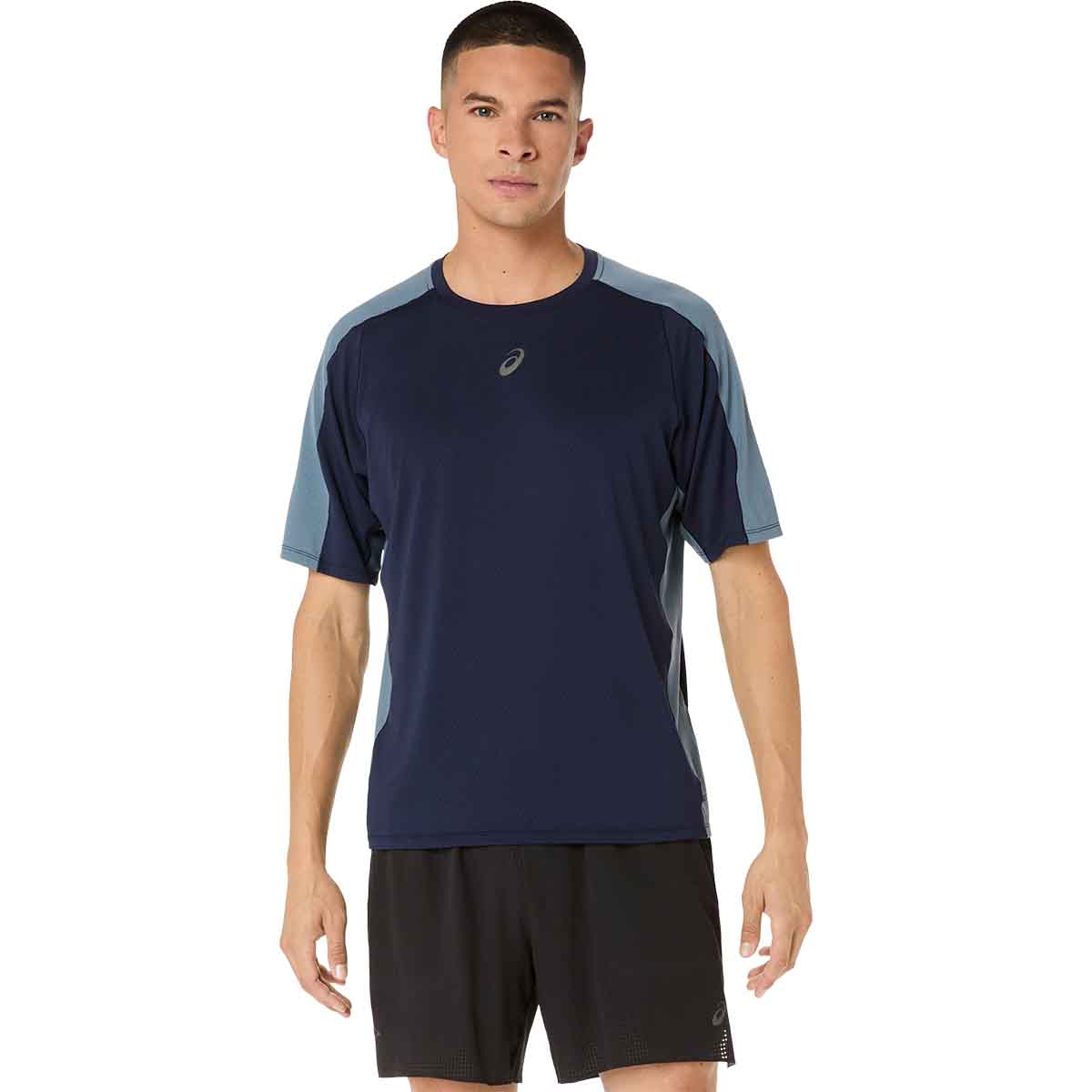 Asics Fujitrail Elite SS Top Men Midnight Ironclad חולצת ריצה לגברים