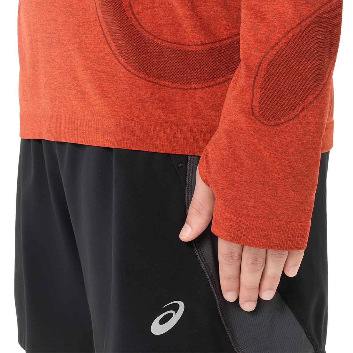 Asics Road Seamless LS Top Men Singed Red חולצת ריצה ארוכה לגברים