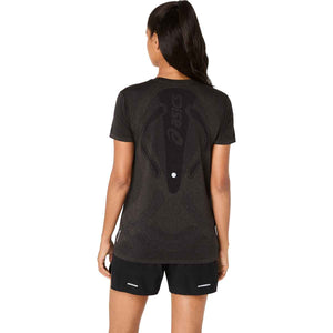 Asics Road Seamless SS Top Women Black Graphite Grey חולצת ריצה לנשים