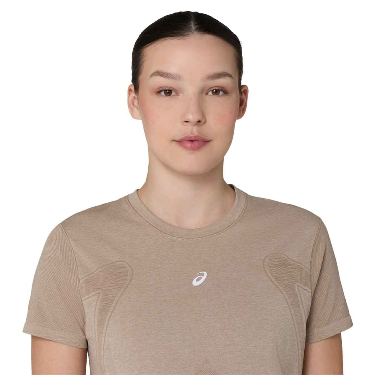 Asics 2012D292-200 Road Seamless SS Top Women Greige חולצת ריצה לנשים