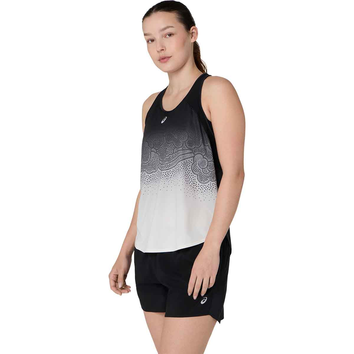 Asics 2012D429-001 Road Fade Tank Women Black Cream גופיית ריצה לנשים