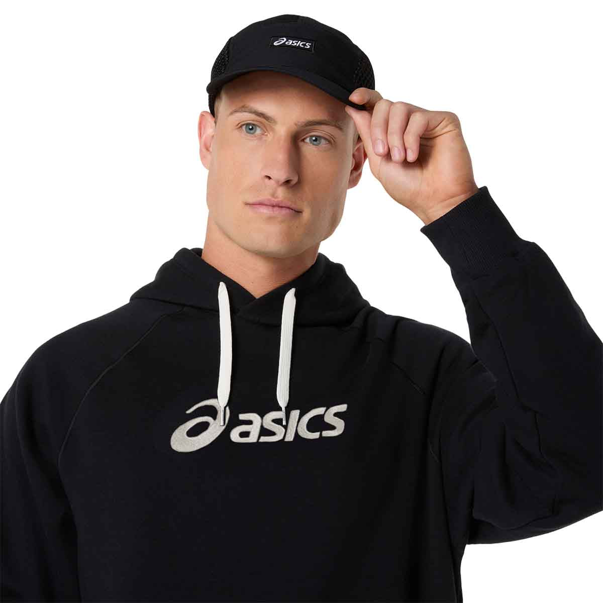 Asics Logo Fleece Hoodie Men Performance Black ג'קט אסיקס לגברים