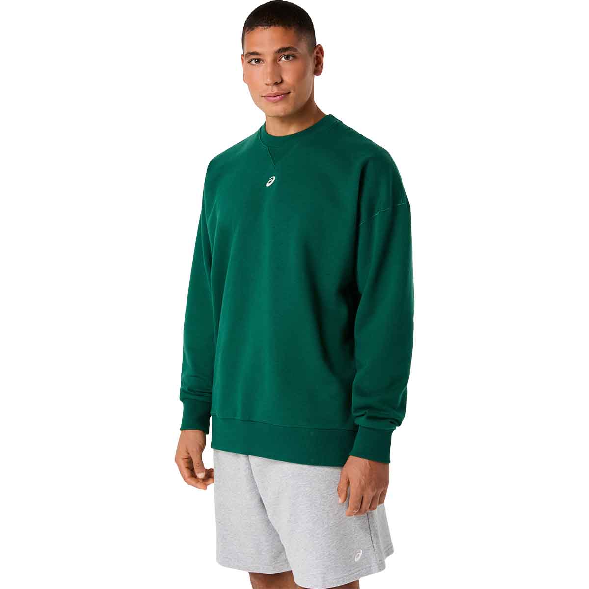 Asics Fleece Crew-Neck Top Relaxed Men Jewel Green חולצת אסיקס לגברים