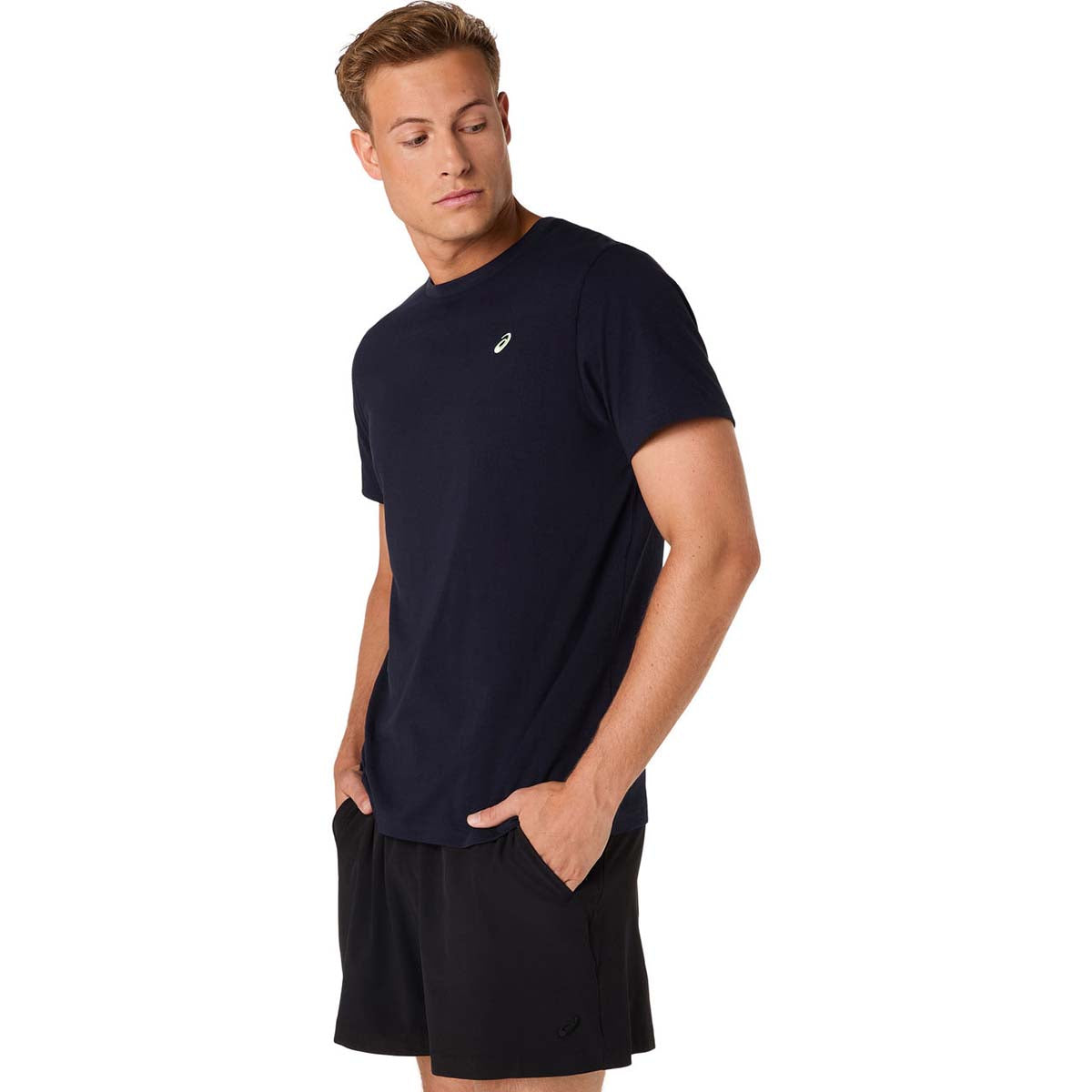 Asics Spiral Embroidery Tee Men Midnight חולצת אסיקס לגברים