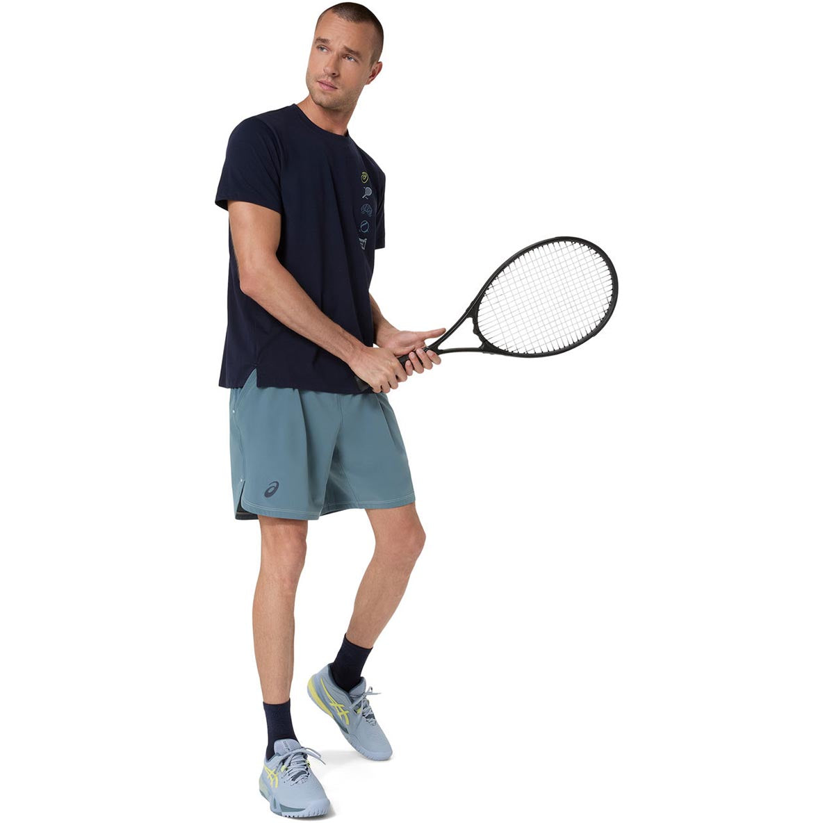 Asics Game Seasonal Graphic Tee Men Midnight חולצת טניס לגברים