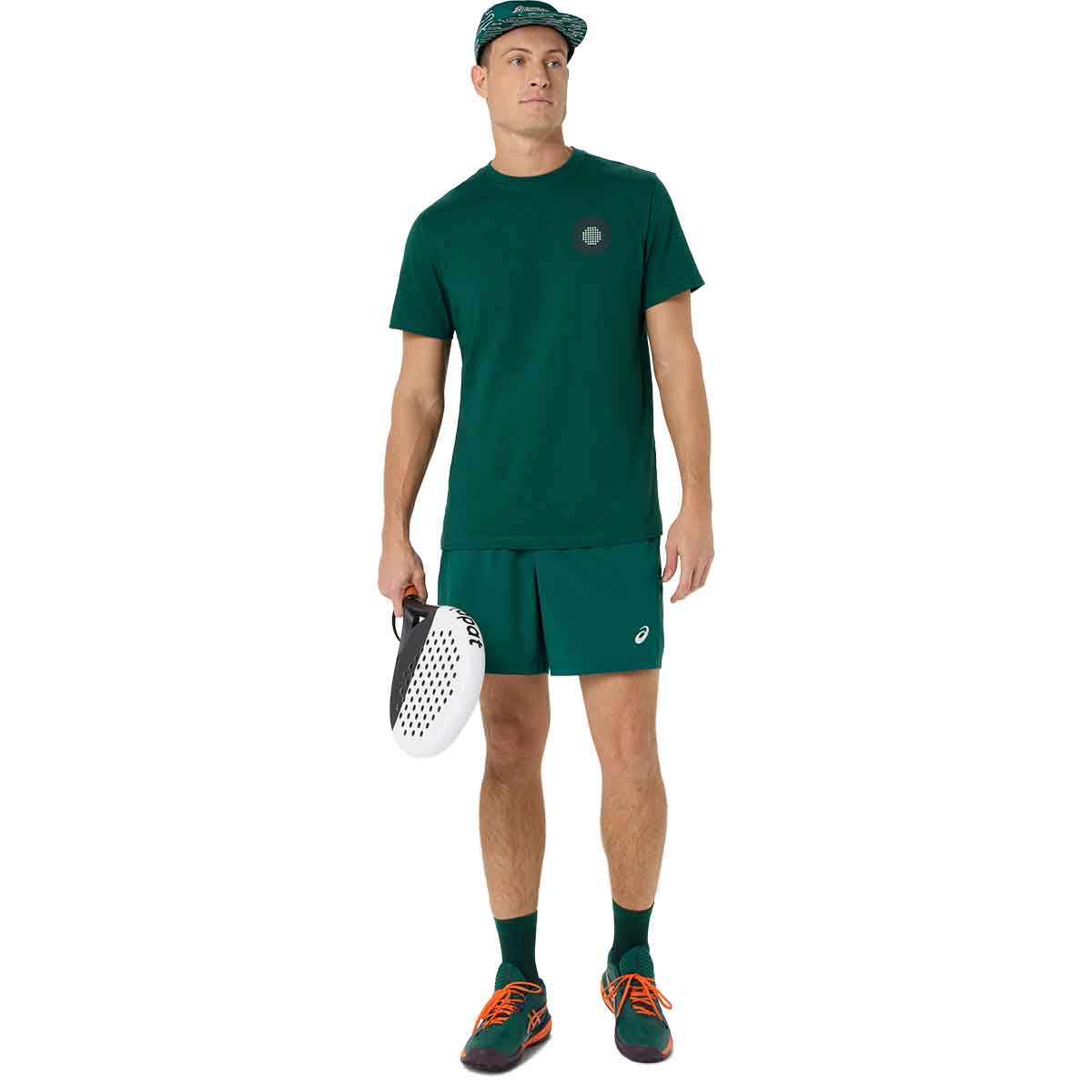 Asics Padel Court Graphic SS Top Men Jewel Green חולצת אסיקס פאדל לגברים