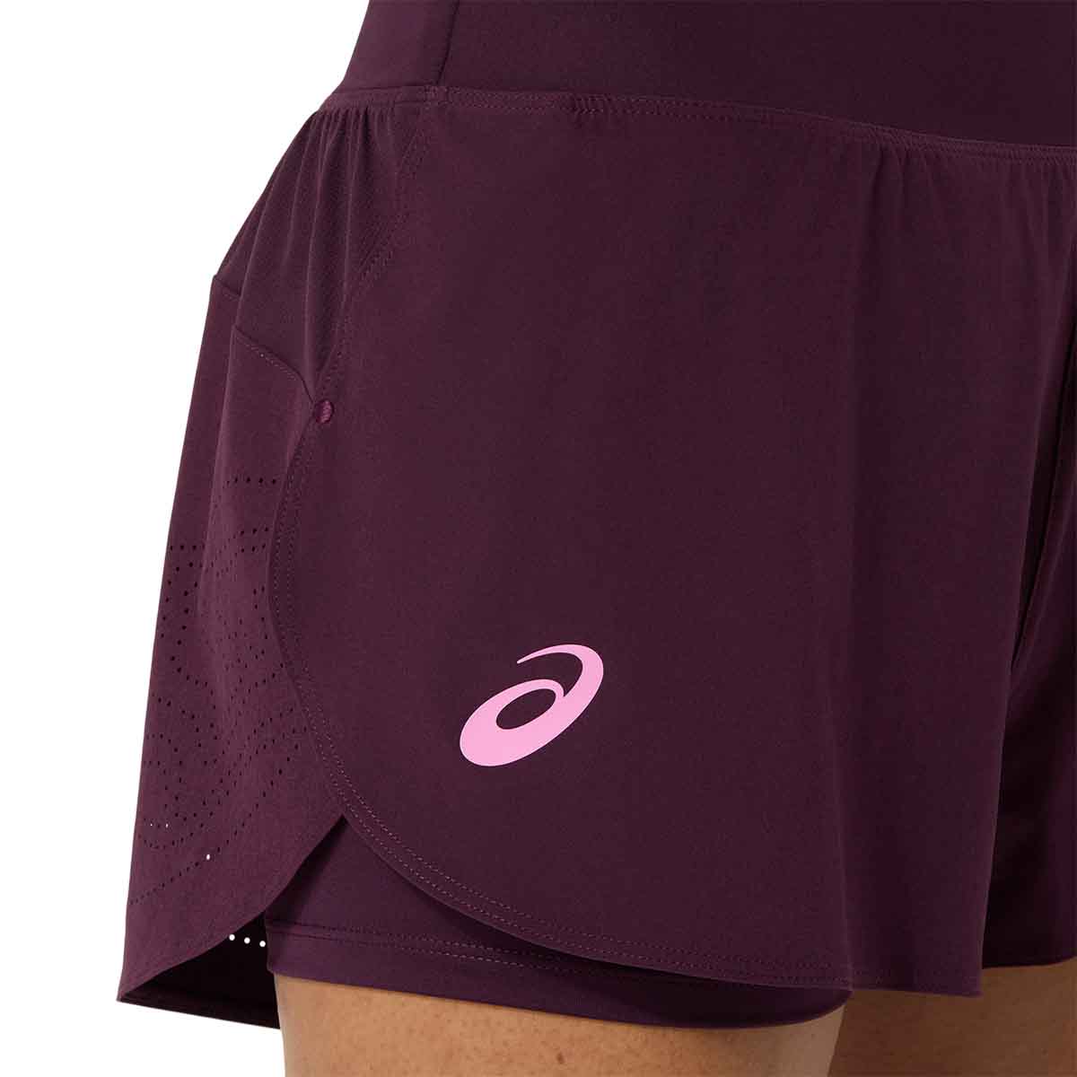 Asics Match Laser Cut Short Women Dark Aubergine מכנסי טניס לנשים