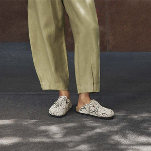 Birkenstock Boston Print Snake Oyster כפכפי בירקנשטוק בוסטון לנשים