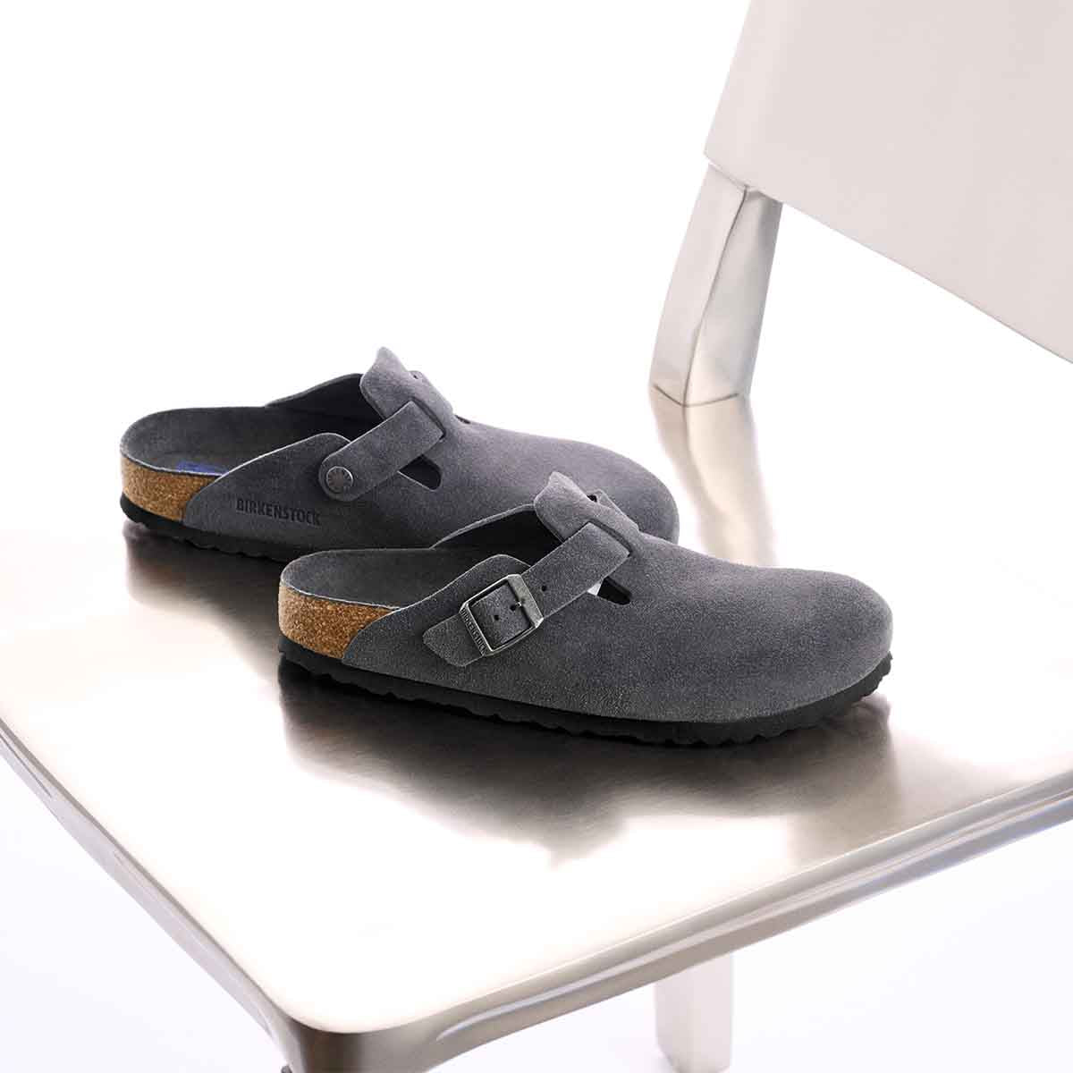 Birkenstock Boston BS Charcoal Tonal כפכפי בירקנשטוק בוסטון יוניסקס