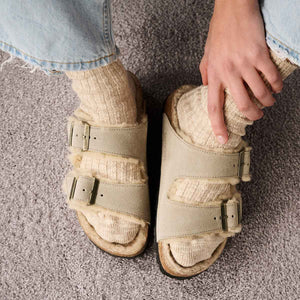 Birkenstock Arizona Shearling Taupe כפכפי בירקנשטוק אריזונה פרווה טיופ לנשים