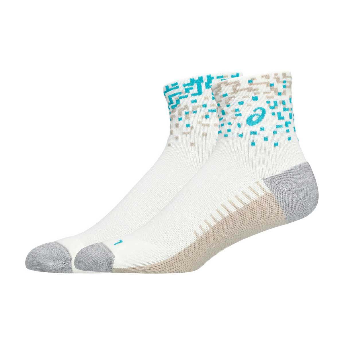 Asics Performance Run Quarter Sock Unisex - Cream Energy Aqua  Simply Taupe גרבי ריצה אסיקס