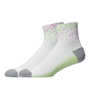 Asics Performance Run Quarter Sock Unisex White Hazy Lilac Glow Green גרבי ריצה אסיקס