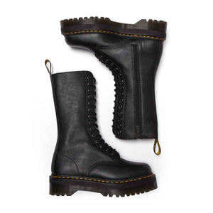 Dr. Martens Quad 1B99 Pisa Leather Mid Calf Lace Up Boots Black מגפי ד"ר מרטנס