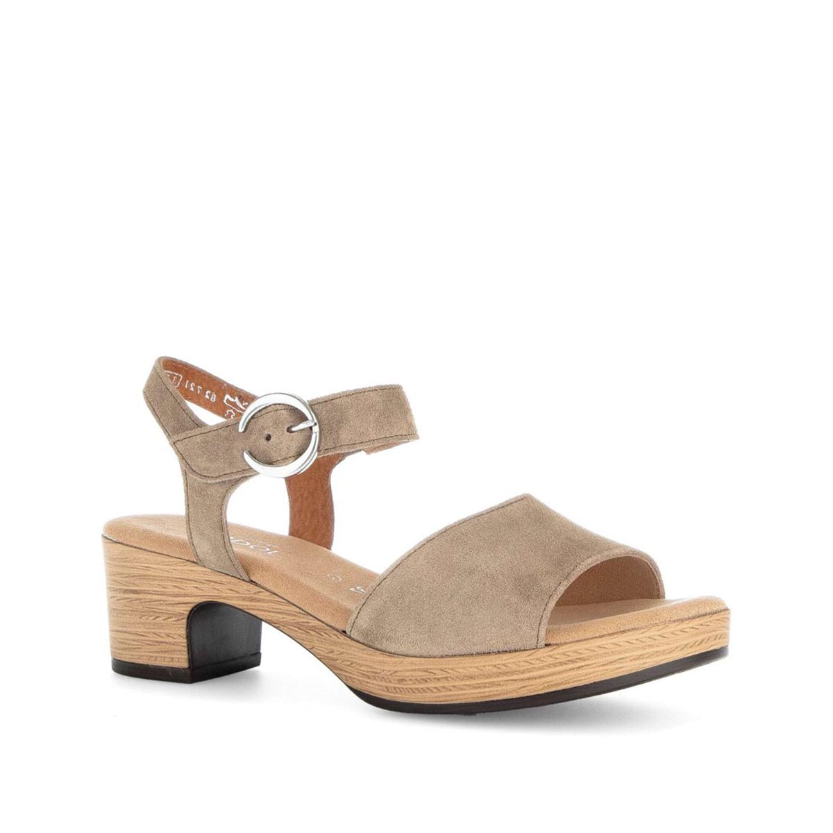 Gabor Sesame Suede Wood Platform Sandals סנדלי נשים גאבור