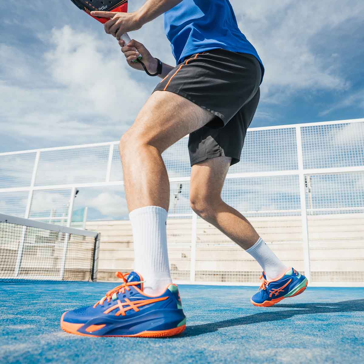 Asics Gel Resolution X Padel Men Dark Cobalt Vivid Coral נעלי פאדל ג'ל רזולושיין לגברים