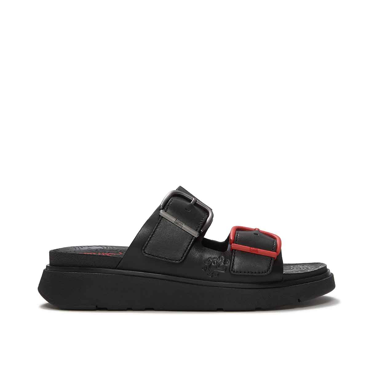 Fit Flop X Keith Haring Gen-FF Buckle 2-Bar Slides Black כפכפי פיטפלופ לנשים