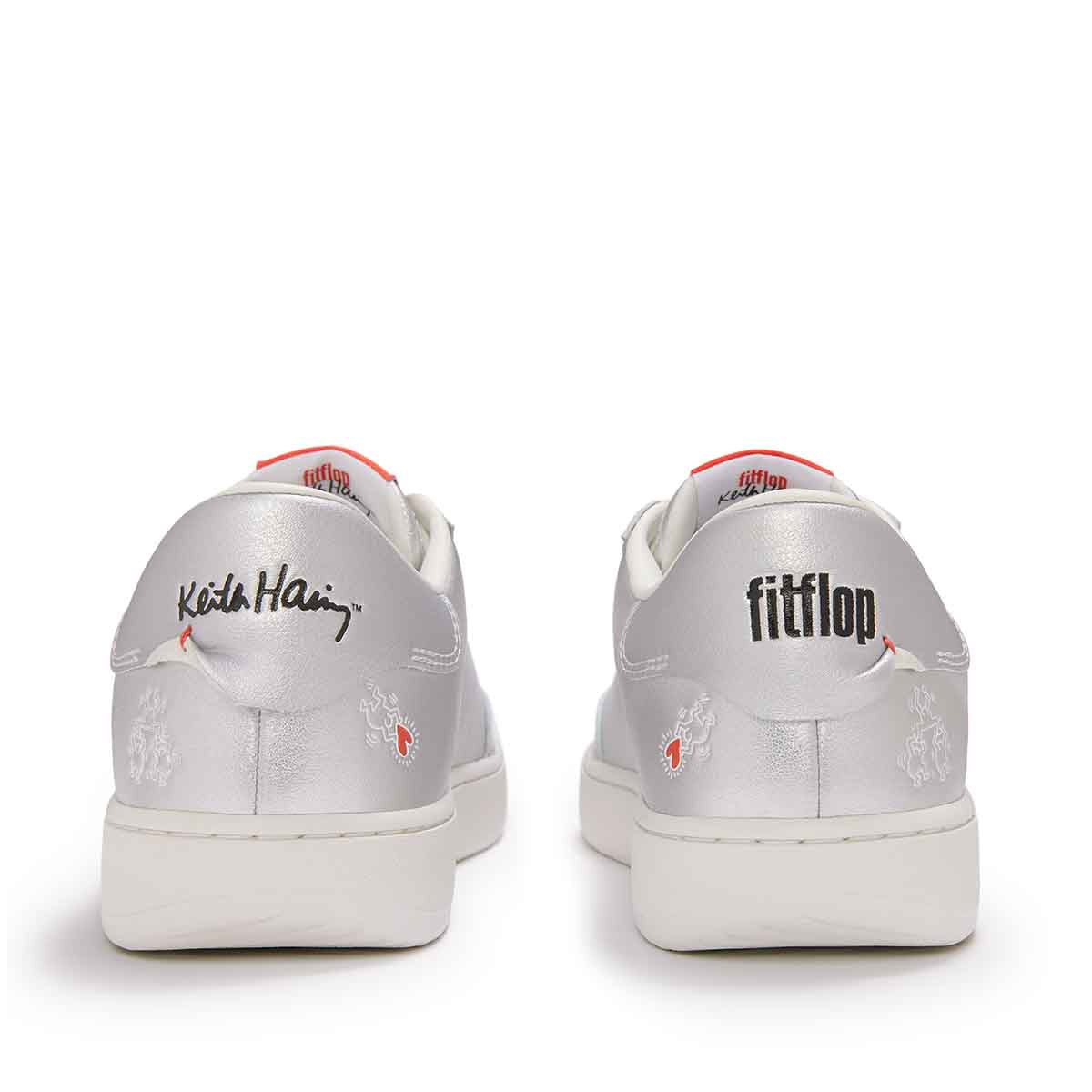 Fit Flop X Keith Haring The Dash FF Trainers Metallic Silver סניקרס פיטפלופ לנשים