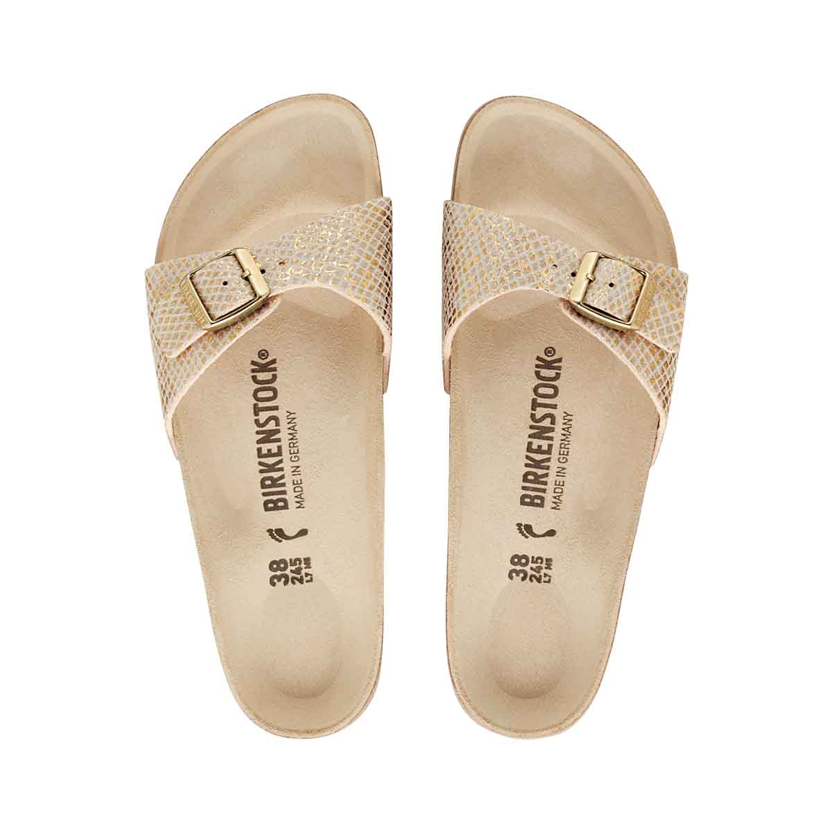 Birkenstock Madrid MF Shiny Python Eggshell בירקנשטוק מדריד כפכפי נשים