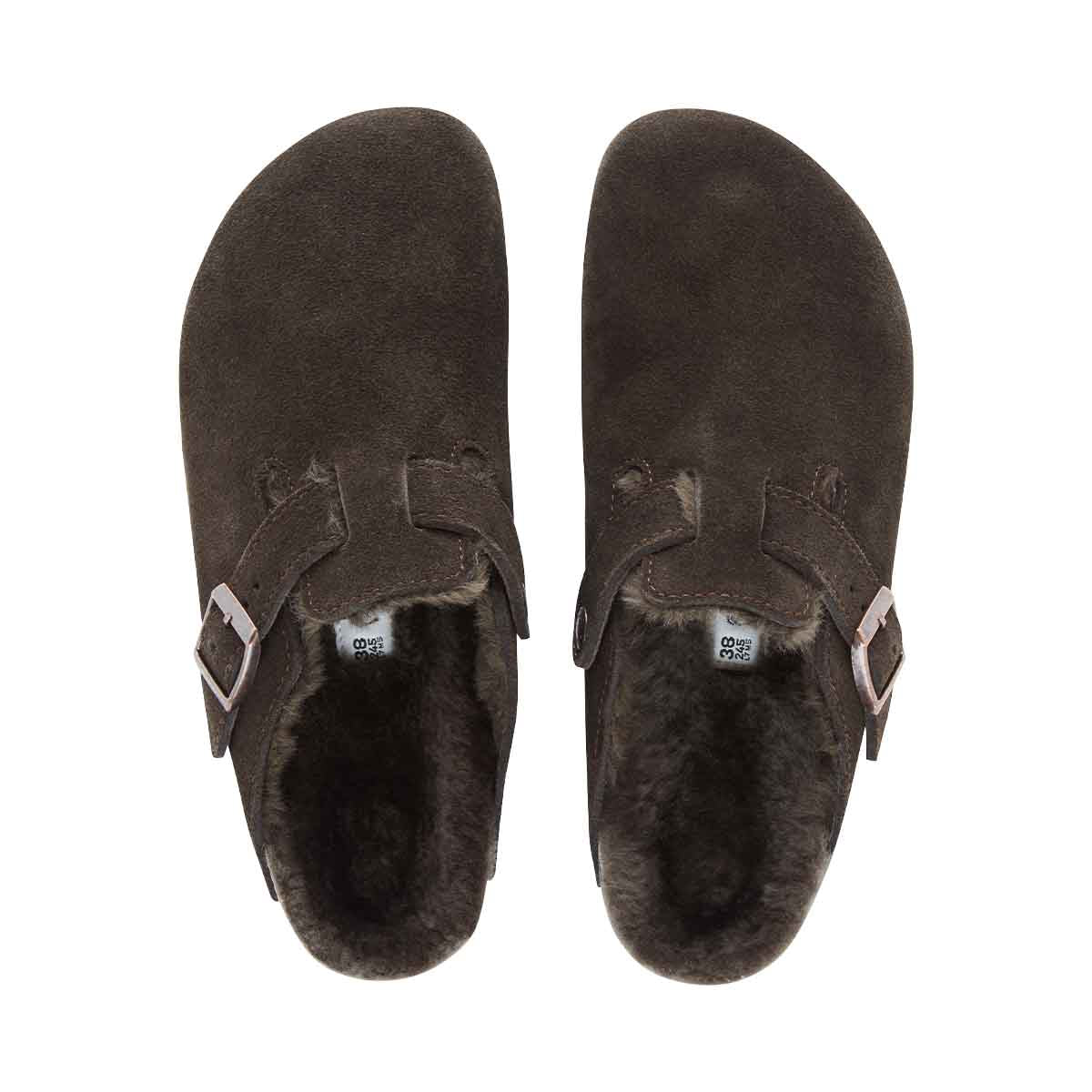 Birkenstock Boston Shearling Fell Mocca כפכפי בירקנשטוק בוסטון פרווה לנשים
