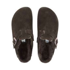 Birkenstock Boston Shearling Fell Mocca כפכפי בירקנשטוק בוסטון פרווה לנשים